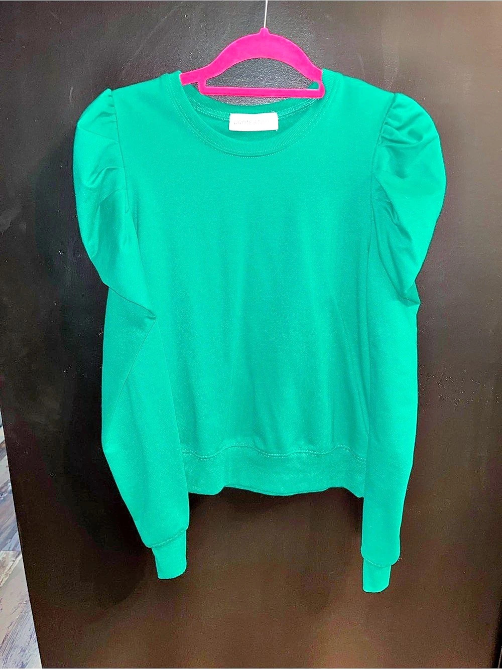 pants store Green Puff Sleeve Sweatshirt Like New